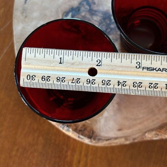 Vintage Anchor Hocking Windsor Royal Ruby Small Pedestal Cocktail Glasses - Picture 4 of 6